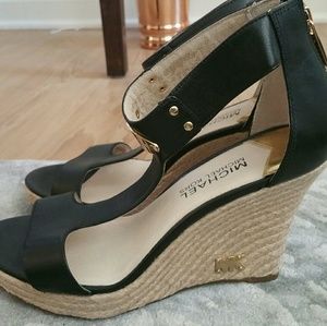 Michael Kors Black Wedge Sandals